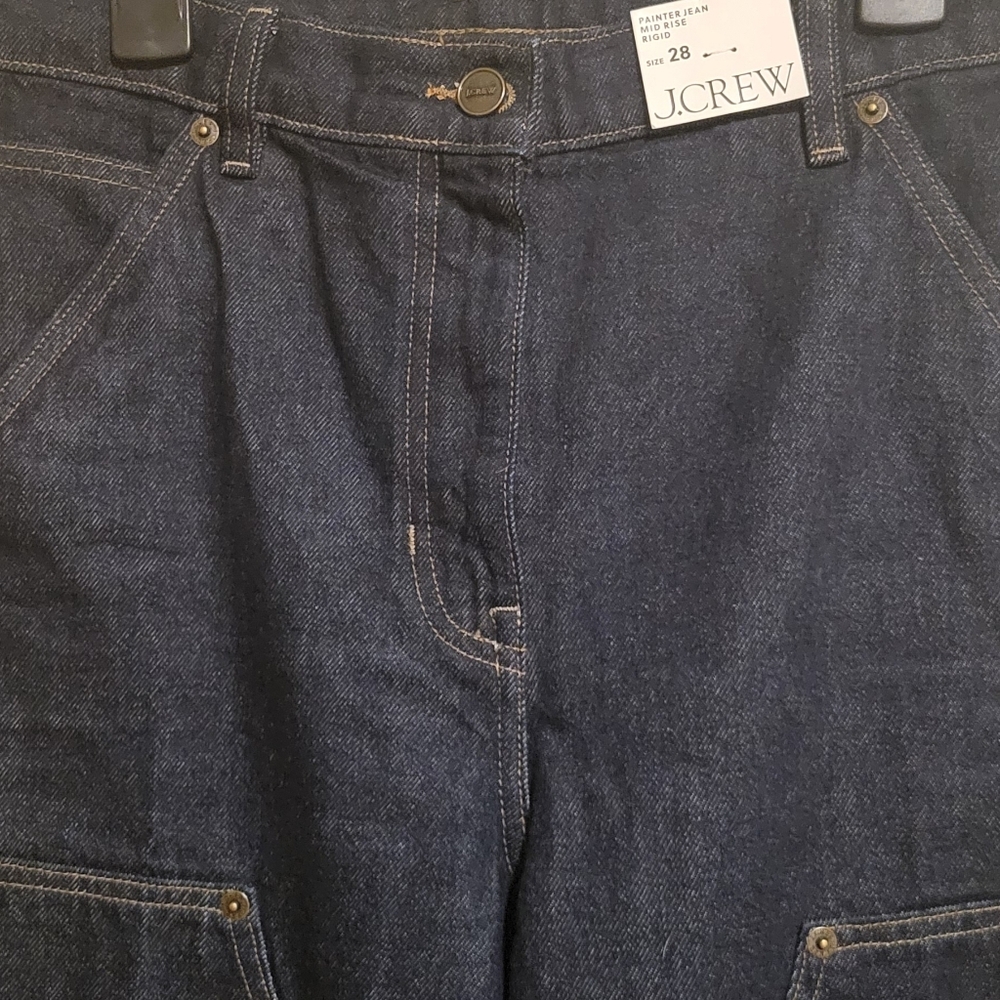 J. Crew Dark Indigo Mid Rise Rigid Carpenter Painter Jeans - Picture 5 of 5